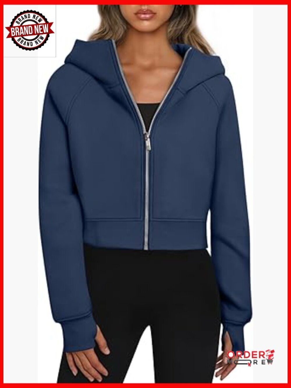 Cropped Zip Up Hoodie Fleece Jacket Y2k Casual Comfy Fall Winter Sweatshirt